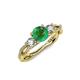 4 - Alika Signature Emerald and Diamond Three Stone Engagement Ring 
