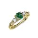 4 - Alika Signature Diamond and Lab Created Alexandrite Three Stone Engagement Ring 