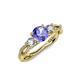 4 - Alika Signature Tanzanite and Diamond Three Stone Engagement Ring 