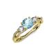 4 - Alika Signature Aquamarine and Diamond Three Stone Engagement Ring 
