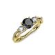 4 - Alika Signature Black and White Diamond Three Stone Engagement Ring 