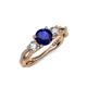 4 - Alika Signature Blue Sapphire and Diamond Three Stone Engagement Ring 