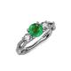 4 - Alika Signature Emerald and Diamond Three Stone Engagement Ring 