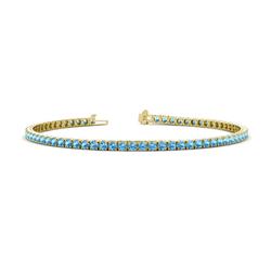 Leslie Blue Topaz Eternity Tennis Bracelet Blue Topaz ctw Womens Eternity Tennis Bracelet K Yellow Gold
