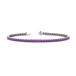 Leslie Amethyst Eternity Tennis Bracelet Amethyst ctw Womens Eternity Tennis Bracelet K White Gold
