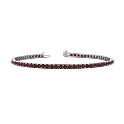 Leslie Red Garnet Eternity Tennis Bracelet Red Garnet ctw Womens Eternity Tennis Bracelet K White Gold