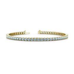 Leslie Round Aquamarine Eternity Tennis Bracelet Round Aquamarine ctw Womens Eternity Tennis Bracelet K Yellow Gold