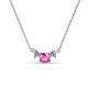 1 - Raia Pink Sapphire and Diamond Three Stone Pendant 