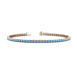 Leslie Blue Topaz Eternity Tennis Bracelet Blue Topaz ctw Womens Eternity Tennis Bracelet K Rose Gold