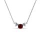 1 - Raia Red Garnet and Diamond Three Stone Pendant 