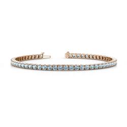 Leslie Round Aquamarine Eternity Tennis Bracelet Round Aquamarine ctw Womens Eternity Tennis Bracelet K Rose Gold