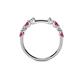4 - Alicia 2.60 mm Ruby and Diamond 8 Stone Wedding Band 