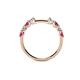 4 - Alicia 2.60 mm Ruby and Diamond 8 Stone Wedding Band 