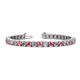 1 - Leslie 4.00 mm Pink Tourmaline and Diamond Eternity Tennis Bracelet 