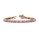 1 - Izarra 3.90 mm Pink Tourmaline and Diamond Eternity Tennis Bracelet 