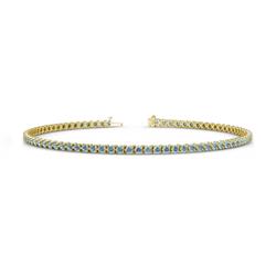 Cliona Aquamarine Eternity Tennis Bracelet Aquamarine ctw Prong Womens Eternity Tennis Bracelet K Yellow Gold