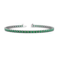 Cliona Emerald Eternity Tennis Bracelet Emerald ctw Prong Womens Eternity Tennis Bracelet K White Gold