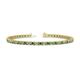 1 - Cliona 2.70 mm Green Garnet and Diamond Eternity Tennis Bracelet 