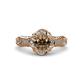 3 - Maura Signature Smoky Quartz and Diamond Floral Halo Engagement Ring 