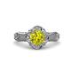 3 - Maura Signature Yellow and White Diamond Floral Halo Engagement Ring 