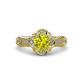 3 - Maura Signature Yellow and White Diamond Floral Halo Engagement Ring 