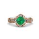 3 - Maura Signature Emerald and Diamond Floral Halo Engagement Ring 