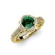 4 - Maura Signature Emerald and Diamond Floral Halo Engagement Ring 