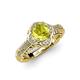 4 - Maura Signature Yellow and White Diamond Floral Halo Engagement Ring 