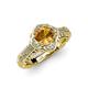 4 - Maura Signature Citrine and Diamond Floral Halo Engagement Ring 