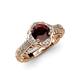 4 - Maura Signature Red Garnet and Diamond Floral Halo Engagement Ring 