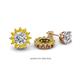 1 - Florice Round Yellow Sapphire Flower Jacket Earrings 