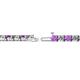 2 - Cliona 3.6 mm Amethyst and Diamond Eternity Tennis Bracelet 