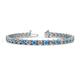 1 - Cliona 4.10 mm Blue Topaz and Diamond Eternity Tennis Bracelet 