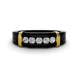 Kevin ctw Diamond Men Wedding Band ctw Round Diamond using Channel setting Men Wedding Band in K Black Gold