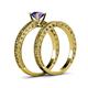 5 - Florian Classic Iolite Solitaire Bridal Set Ring 