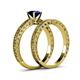 5 - Florian Classic Blue Sapphire Solitaire Bridal Set Ring 