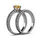 5 - Florian Classic Citrine Solitaire Bridal Set Ring 