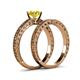 5 - Florian Classic Yellow Diamond Solitaire Bridal Set Ring 