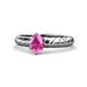 1 - Eudora Classic 7x5 mm Oval Shape Pink Sapphire Solitaire Engagement Ring 