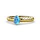 1 - Eudora Classic 7x5 mm Oval Shape Blue Topaz Solitaire Engagement Ring 