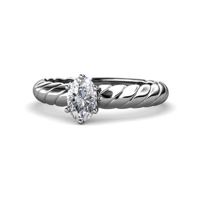 Eudora Classic GIA Certified x Oval Shape Diamond Solitaire Engagement Ring