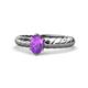 1 - Eudora Classic 7x5 mm Oval Shape Amethyst Solitaire Engagement Ring 