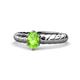 1 - Eudora Classic 7x5 mm Oval Shape Peridot Solitaire Engagement Ring 