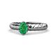 1 - Eudora Classic 7x5 mm Oval Shape Emerald Solitaire Engagement Ring 