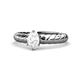 1 - Eudora Classic 7x5 mm Oval Shape White Sapphire Solitaire Engagement Ring 
