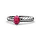 1 - Eudora Classic 7x5 mm Oval Shape Ruby Solitaire Engagement Ring 