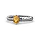 1 - Eudora Classic 7x5 mm Oval Shape Citrine Solitaire Engagement Ring 