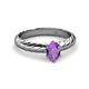 2 - Eudora Classic 7x5 mm Oval Shape Amethyst Solitaire Engagement Ring 
