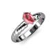 3 - Eudora Classic 7x5 mm Oval Shape Pink Tourmaline Solitaire Engagement Ring 