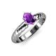 3 - Eudora Classic 7x5 mm Oval Shape Amethyst Solitaire Engagement Ring 